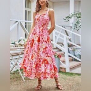 Floral Pink Maxi Dress